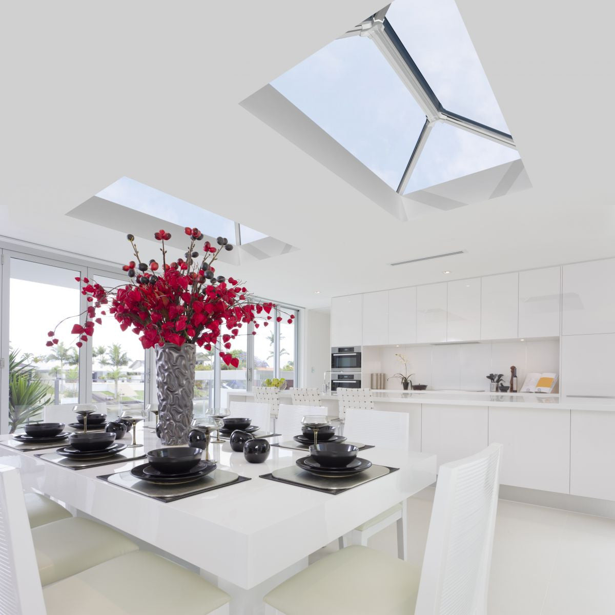 WHITE UPVC LANTERN ROOF (UNGLAZED) 1000mm x 3000mm