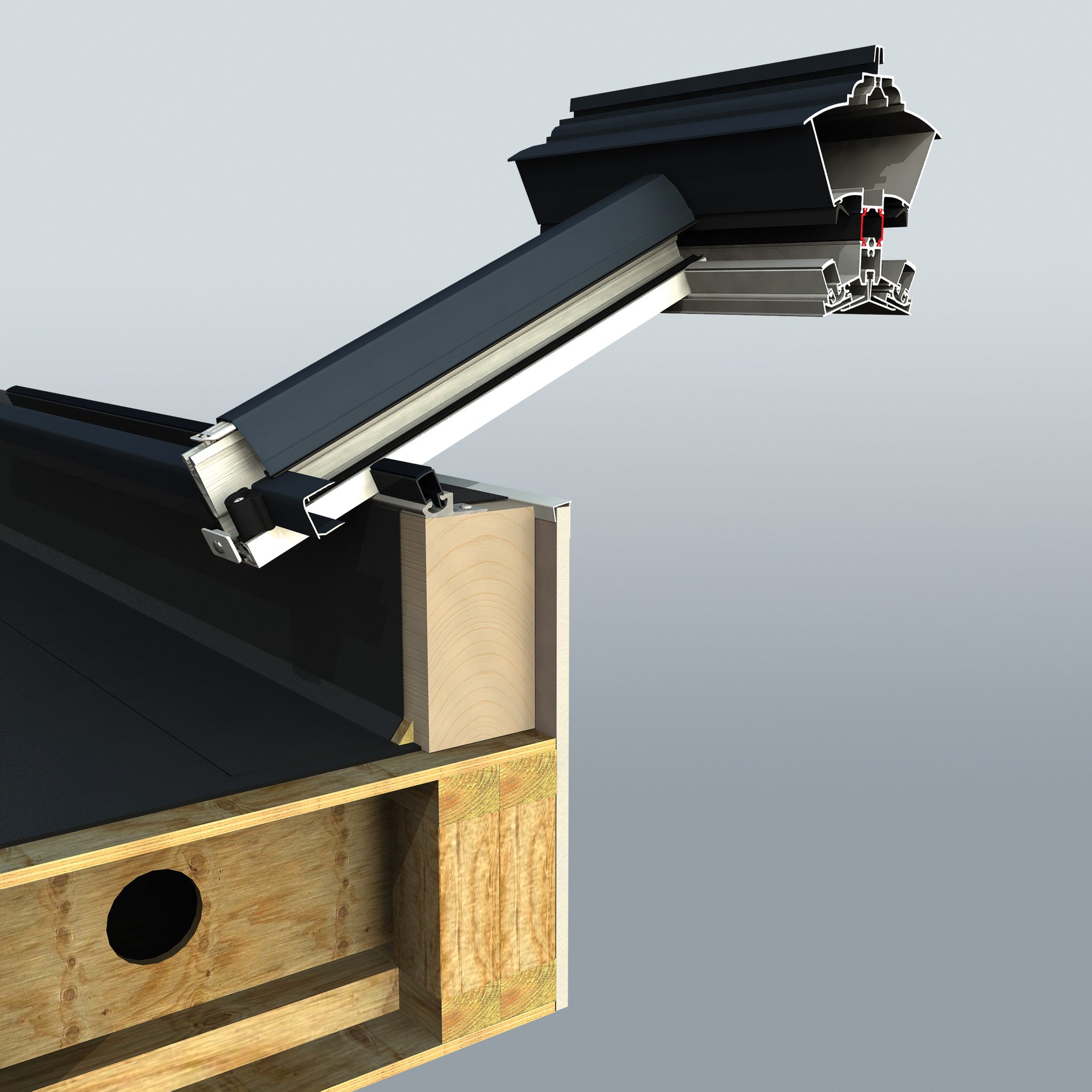 2000 x 2500 Aluminium Lantern Roof UltraSKY (UNGLAZED)