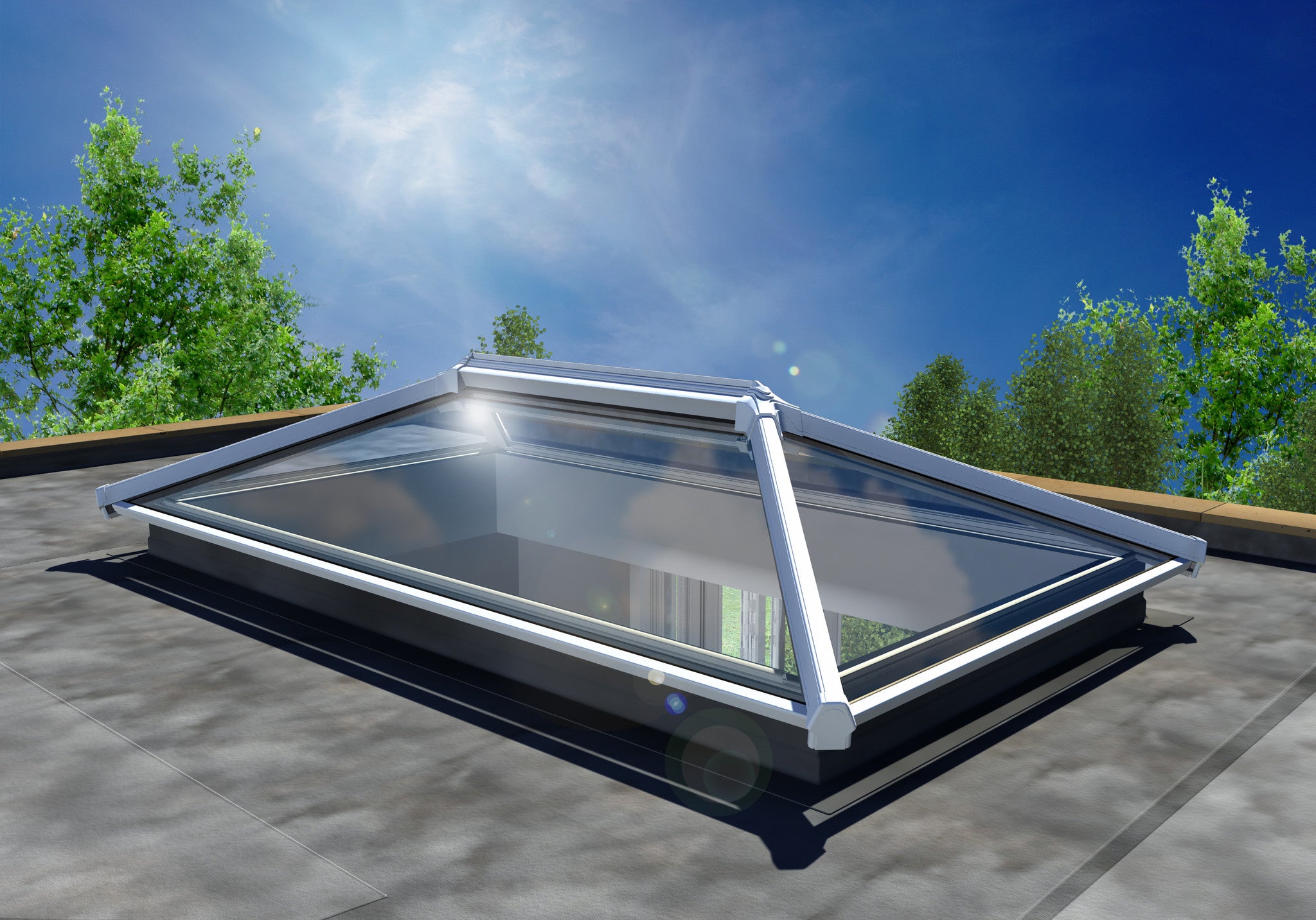 1000 x 2500  Aluminium Lantern Roof UltraSKY (UNGLAZED)